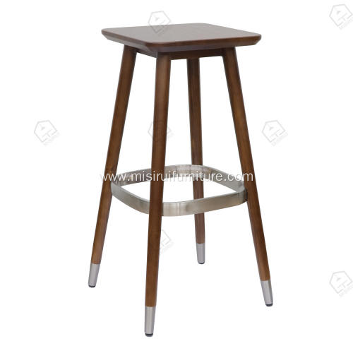 Imported ash wood backless bar stool